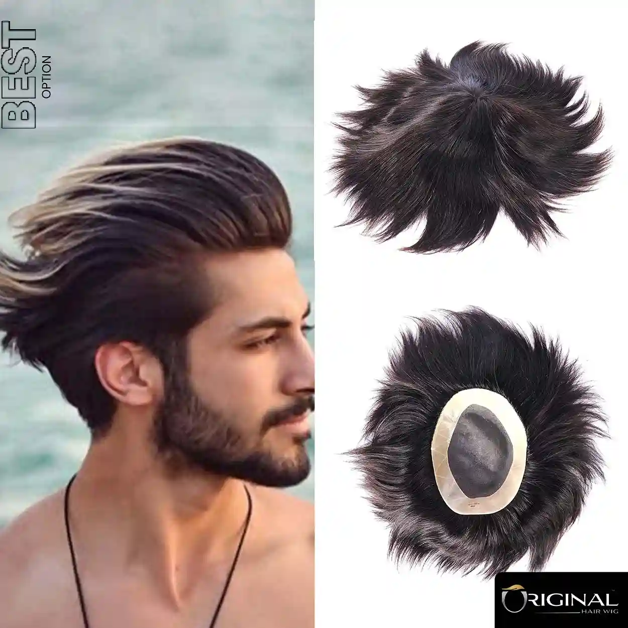 Hair City Hair Patch for Men – 100% Human Hair Natural Look